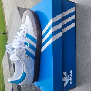 Adidas White and Blue Sneakers